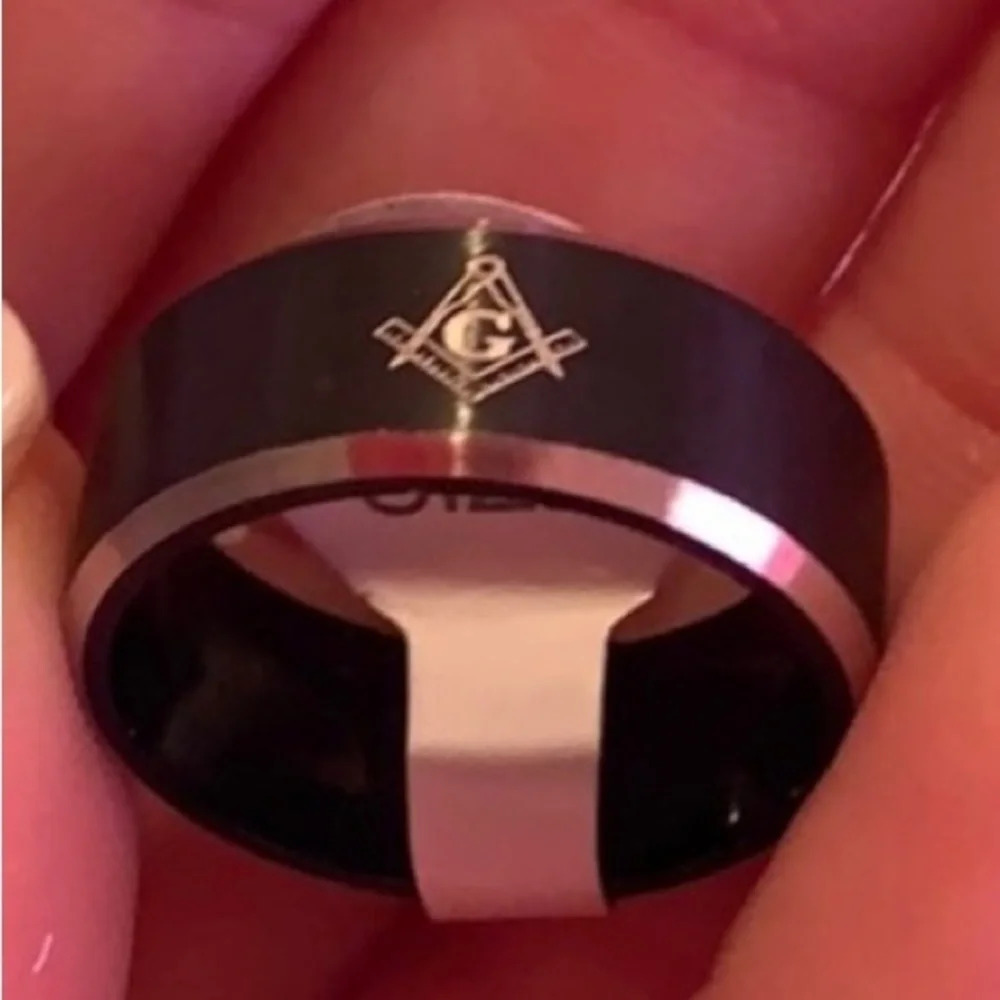 Free Mason wedding band/ fashion stainless steel ring. - Picture 2 of 2